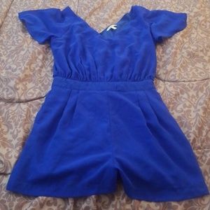 NWOT Charlotte Russe silky blue romper